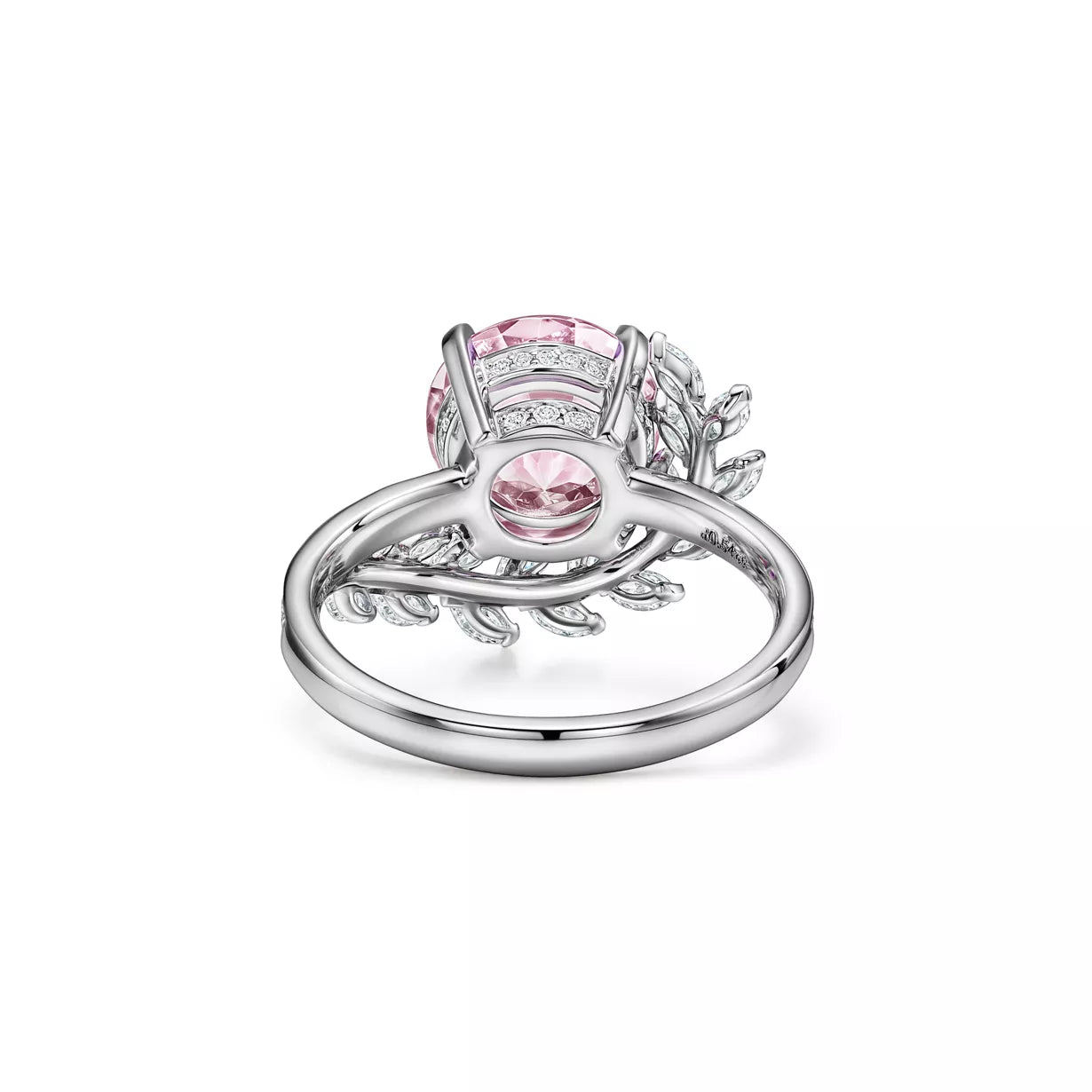 Vine Ring in Platinum with a Morganite and Diamonds