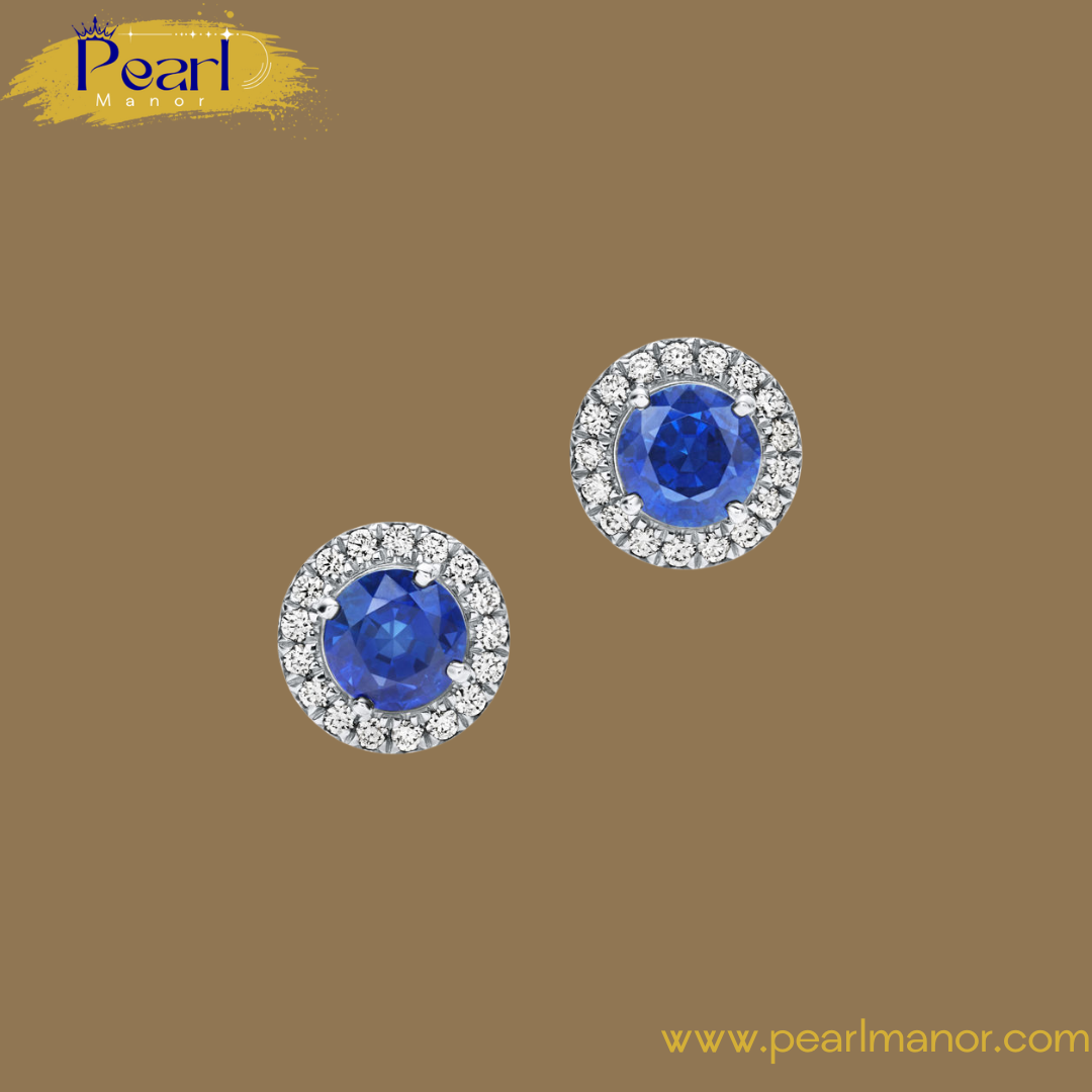Earrings in Platinum with Sapphires and Diamonds