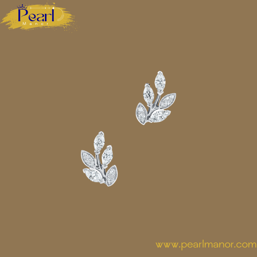 Diamond Vine Earrings in Platinum