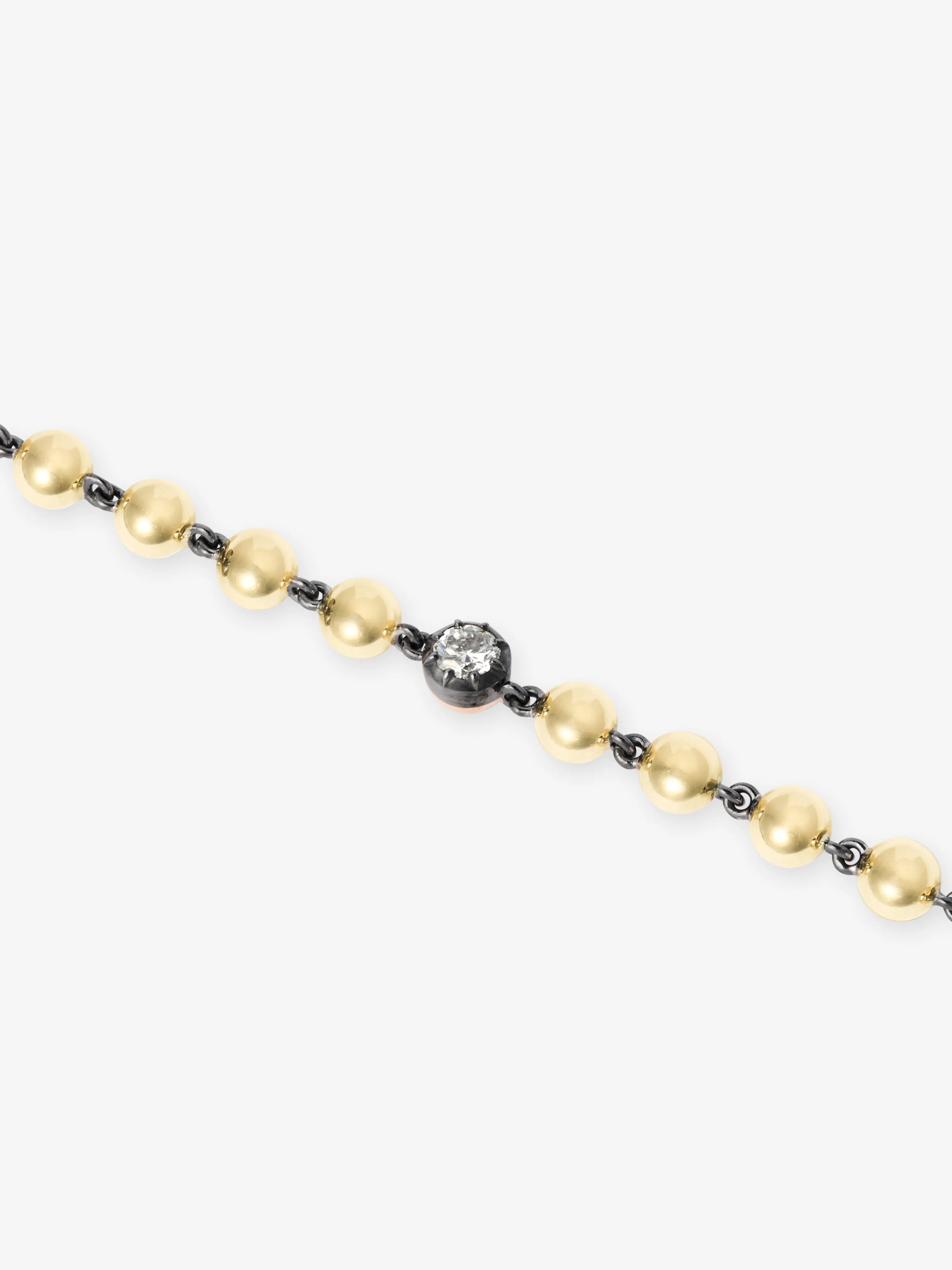 Ball n Chain Yellow Gold Diamond Bracelet