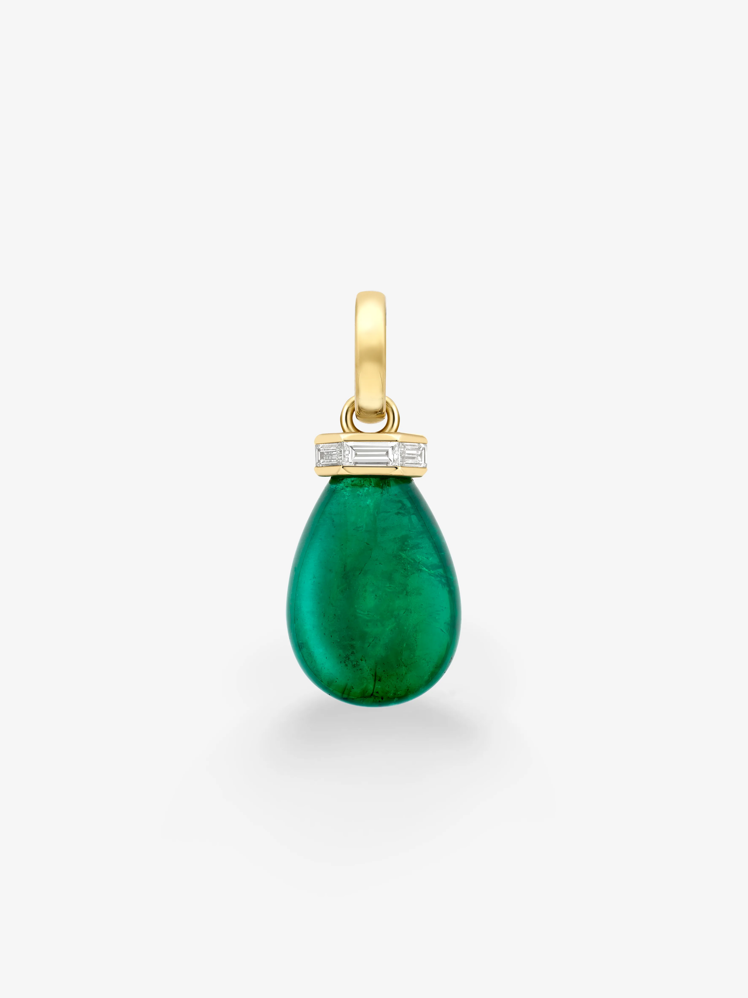 Tempest 22.06ct Cabochon Emerald & Diamond Pendant
