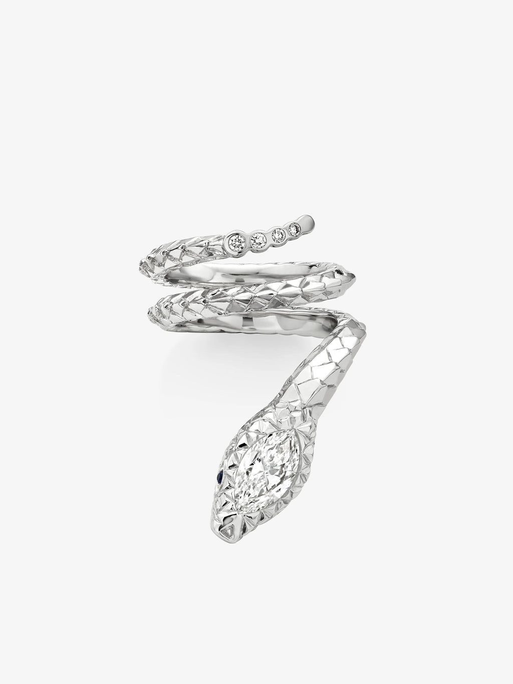 0.90ct Diamond White Gold Snake Ring