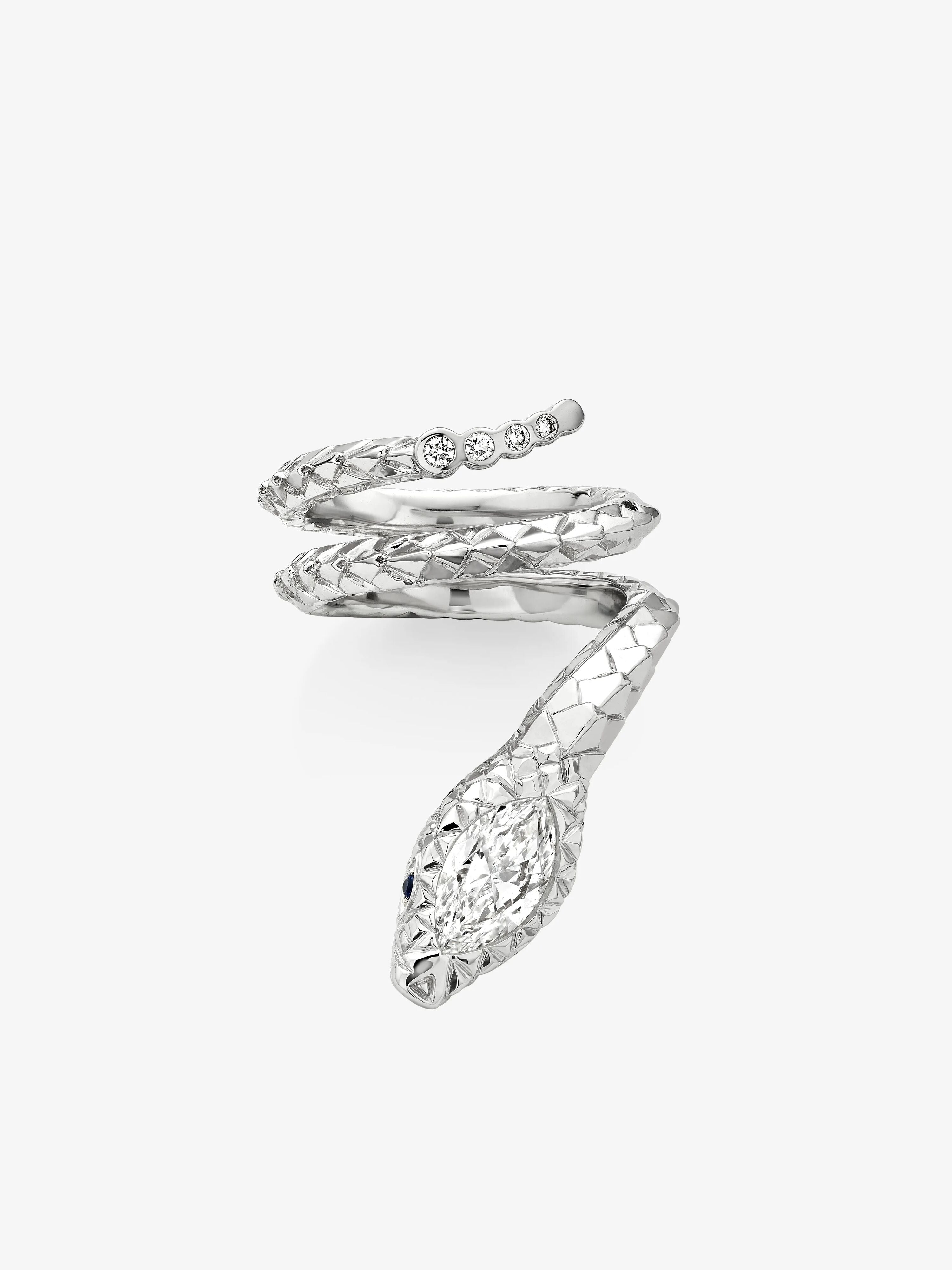 0.90ct Diamond White Gold Snake Ring