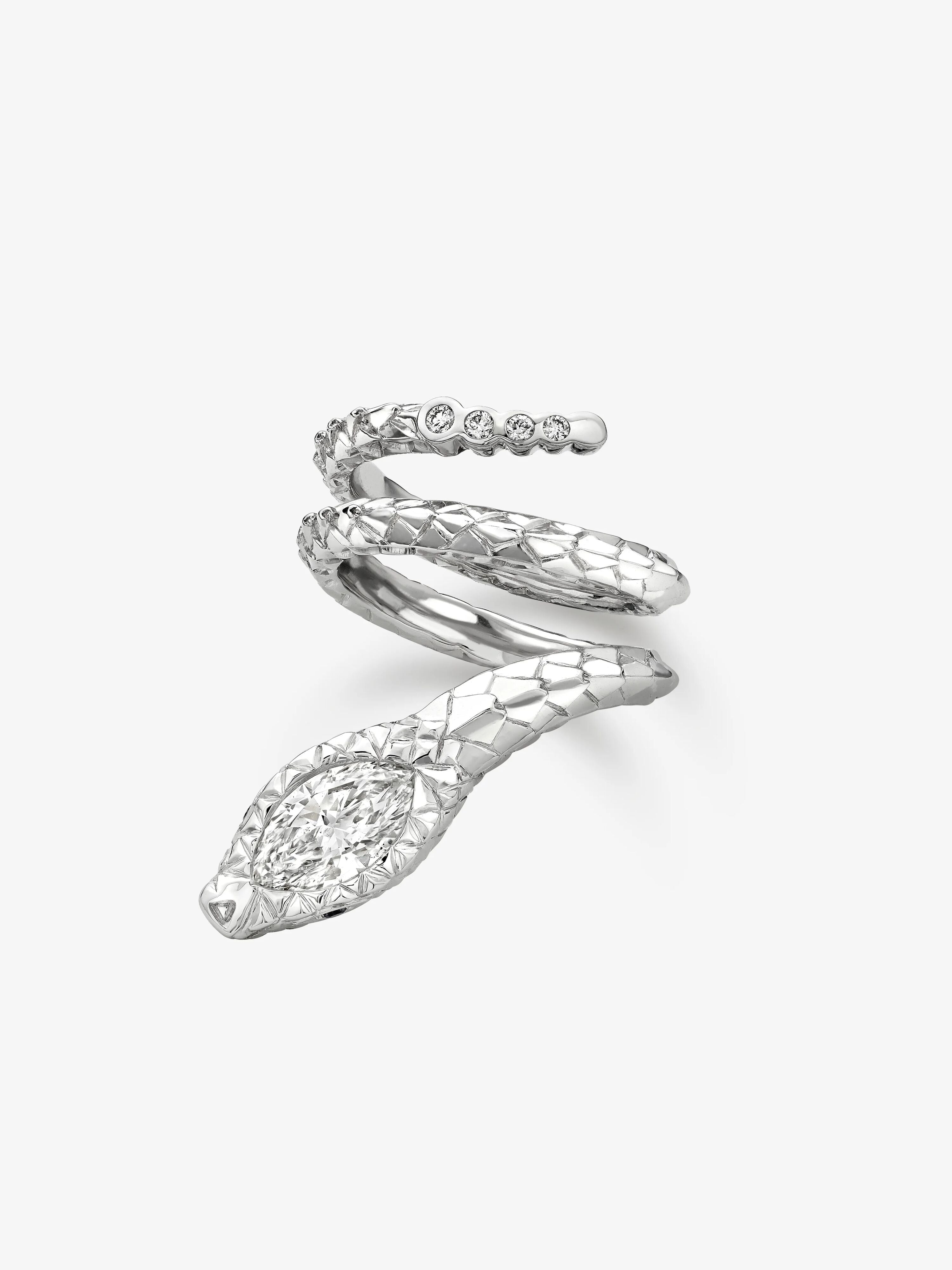 0.90ct Diamond White Gold Snake Ring